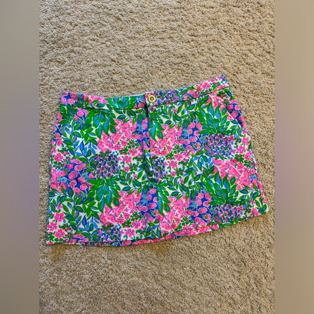 Lilly Pulitzer Pink Green Floral Skort - Picture 2 of 5